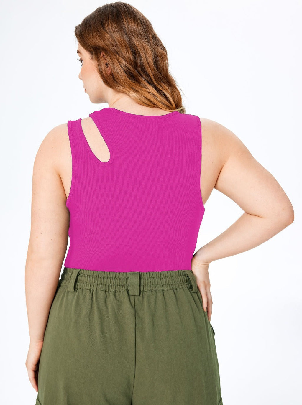 CALORA_ Verleidelijke Mouwloze Top met Ronde Hals en Oversized Pasvorm