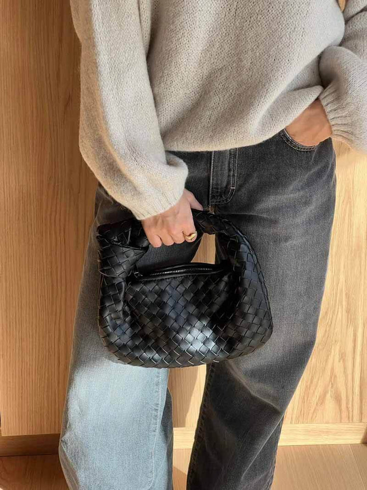 CALORA_ Versierde Mini Handtas Van Imitatie Leer Met Ingeknoopte Detail