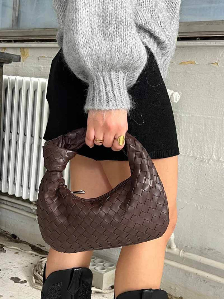 CALORA_ Versierde Mini Handtas Van Imitatie Leer Met Ingeknoopte Detail