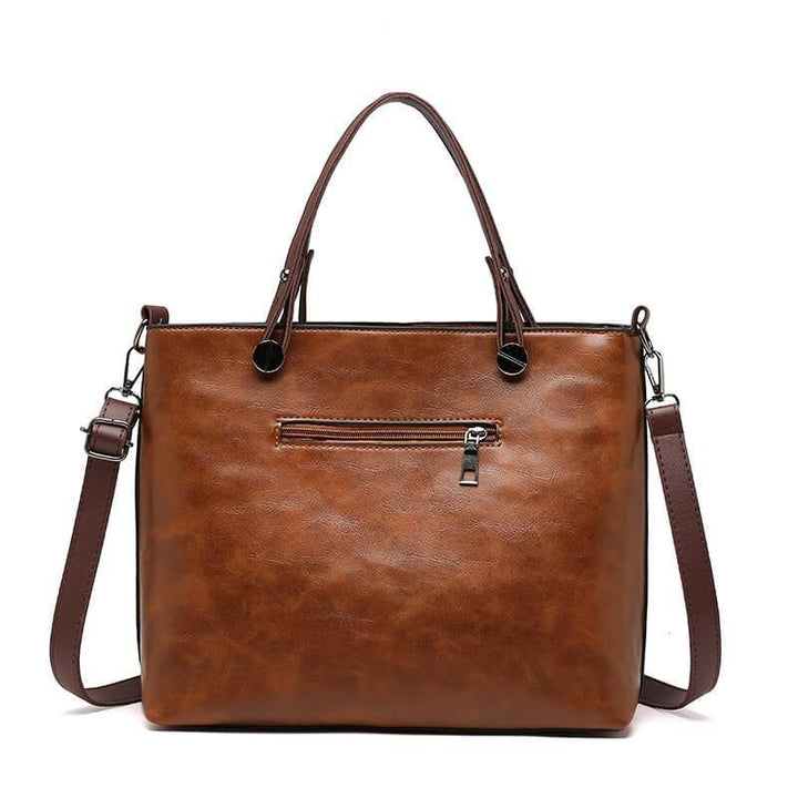 CALORA_ Vintage Leren Herfst Schoudertas voor Dames