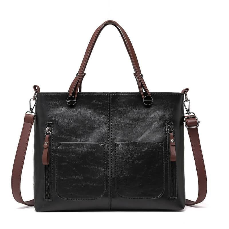 CALORA_ Vintage Leren Herfst Schoudertas voor Dames