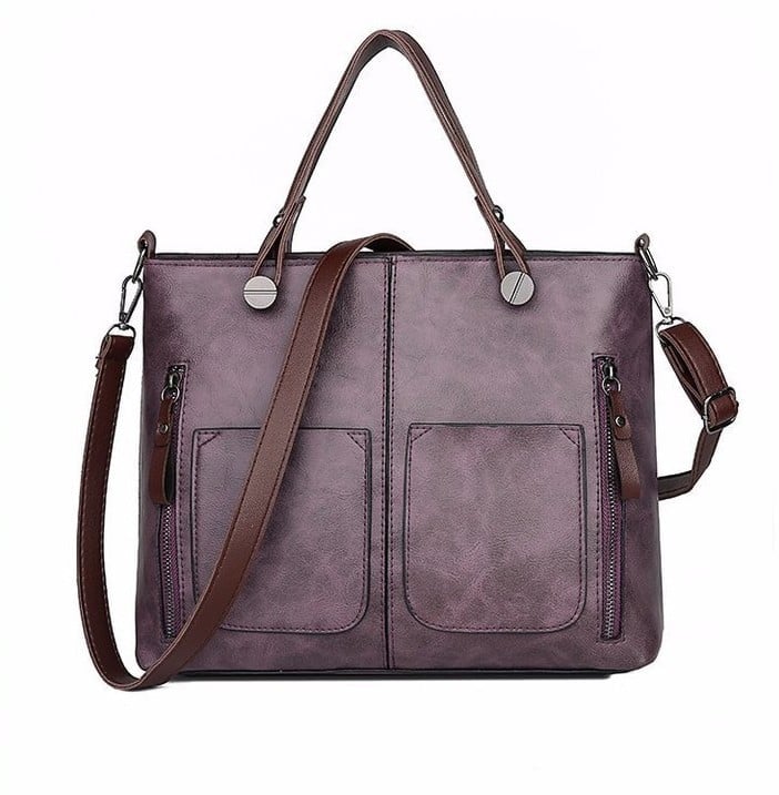 CALORA_ Vintage Leren Herfst Schoudertas voor Dames