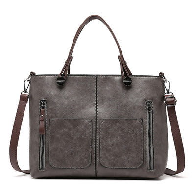 CALORA_ Vintage Leren Herfst Schoudertas voor Dames