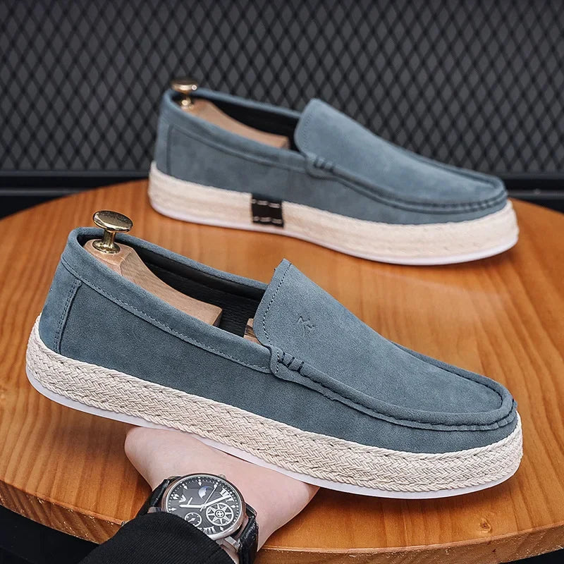 CALORA_ Vireo | fluweel-suède canvas slip-on Loafers