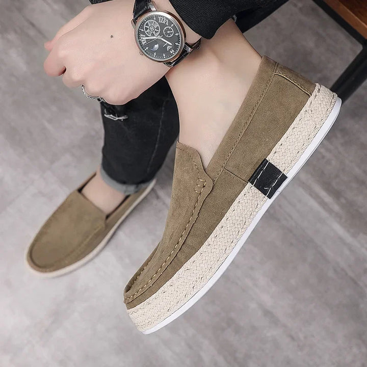 CALORA_ Vireo | fluweel-suède canvas slip-on Loafers