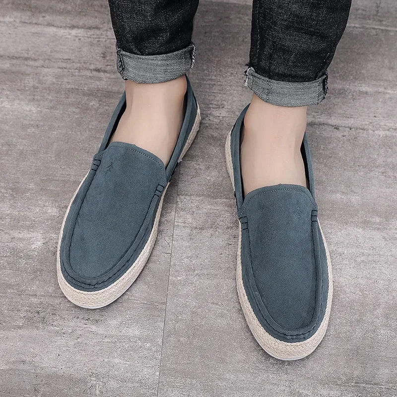CALORA_ Vireo | fluweel-suède canvas slip-on Loafers