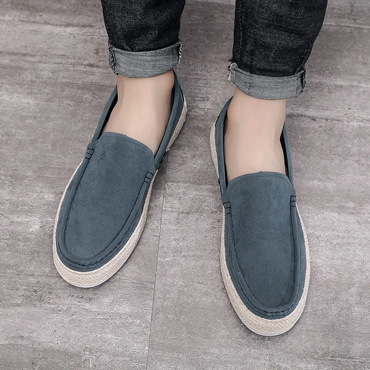 CALORA_ Vireo | fluweel-suède canvas slip-on Loafers