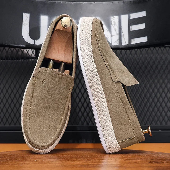 CALORA_ Vireo | fluweel-suède canvas slip-on Loafers