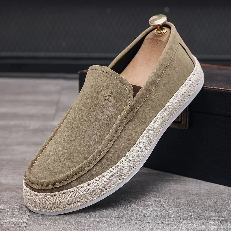 CALORA_ Vireo | fluweel-suède canvas slip-on Loafers