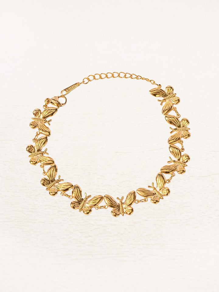 CALORA_ Vlinder Armband Goud van Roestvrij Staal met Luxe Afwerking
