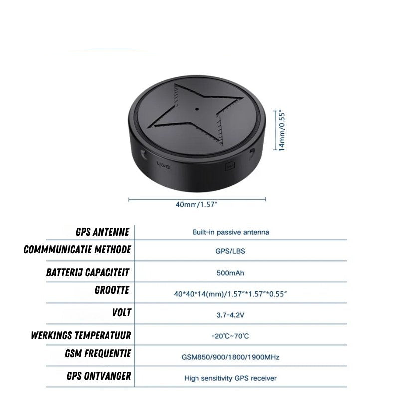 CALORA_ Voltify | Sterke Magnetische GPS-Tracker voor Eenvoudige Beveiliging