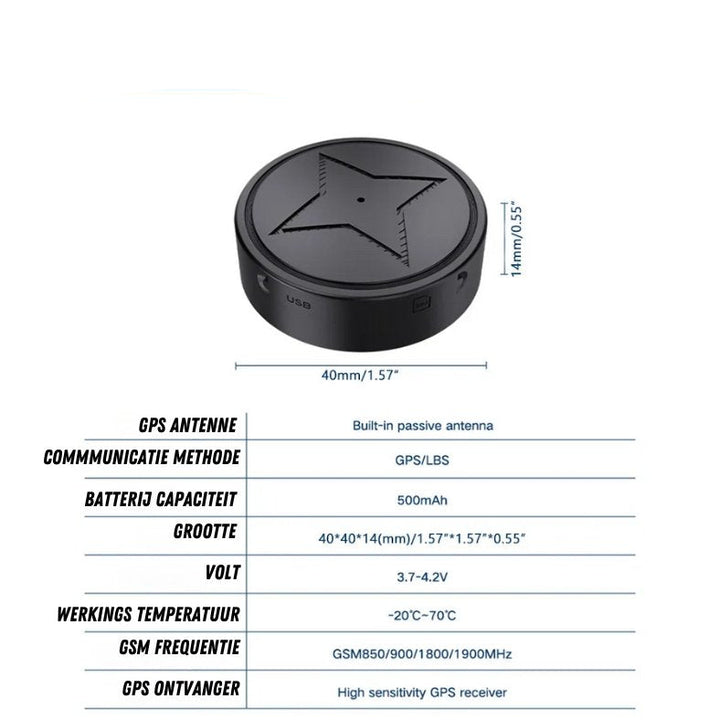 CALORA_ Voltify | Sterke Magnetische GPS-Tracker voor Eenvoudige Beveiliging