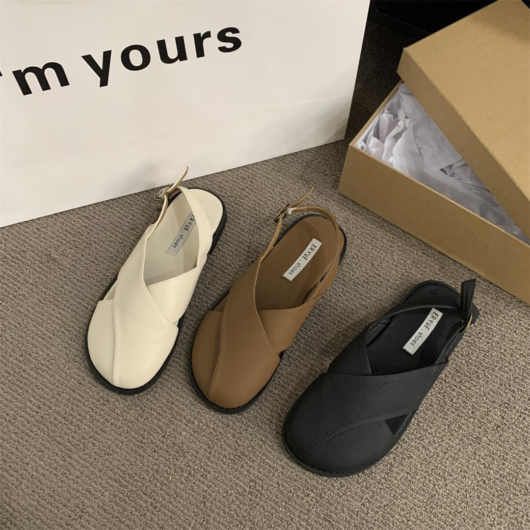 CALORA_ Vrouwelijke Sandalen Zomer Retro Franse Casual Schoenen