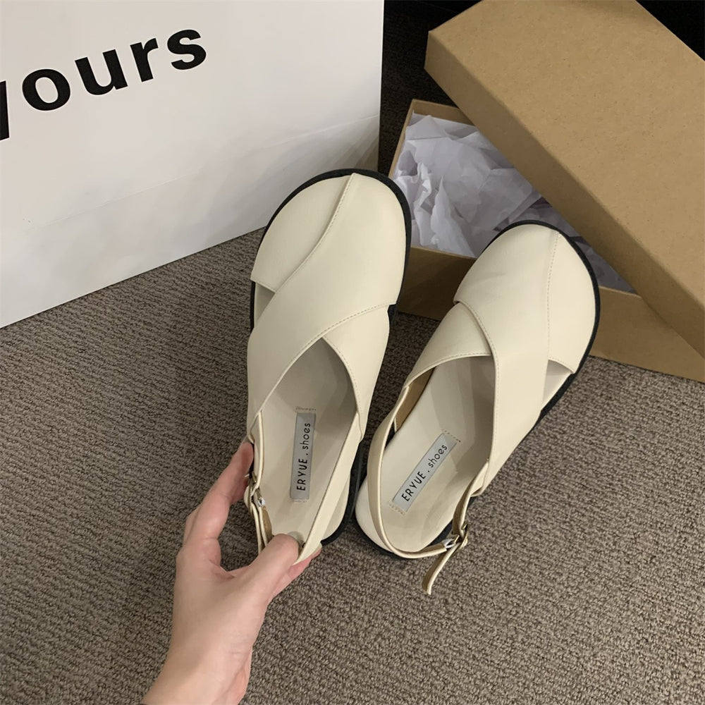 CALORA_ Vrouwelijke Sandalen Zomer Retro Franse Casual Schoenen