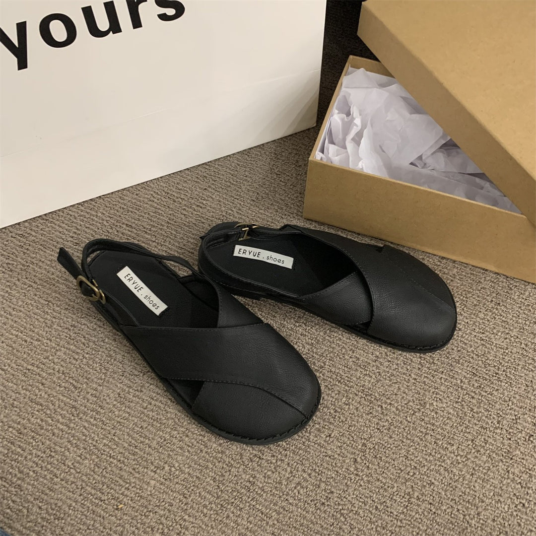 CALORA_ Vrouwelijke Sandalen Zomer Retro Franse Casual Schoenen