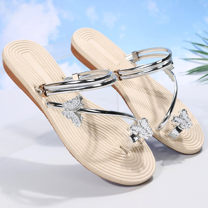 CALORA_ Vrouwelijke Vlinder Slippers voor Zomer, Comfortabele en Stijlvolle Sandalen