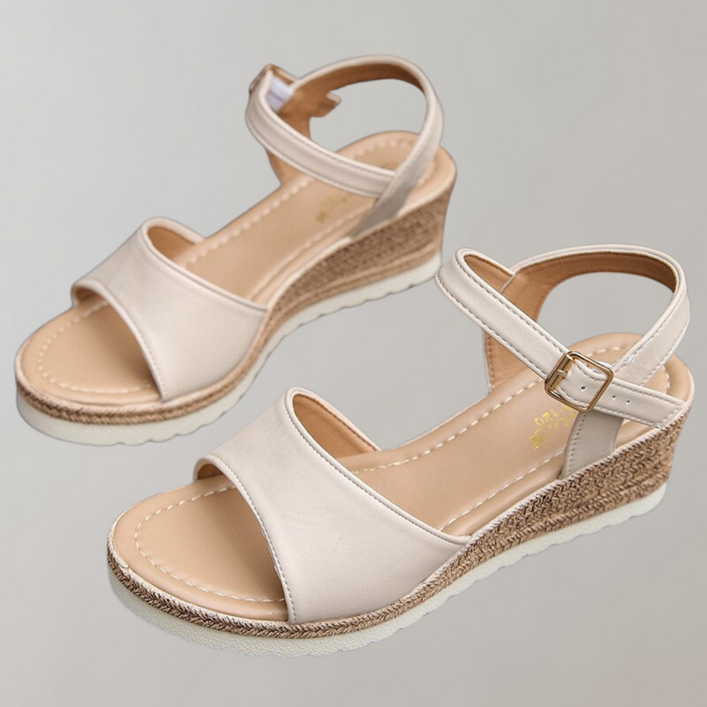 CALORA_ Vrouwen Wedge Sandalen met Verstelbare Bandjes en Ademend Design