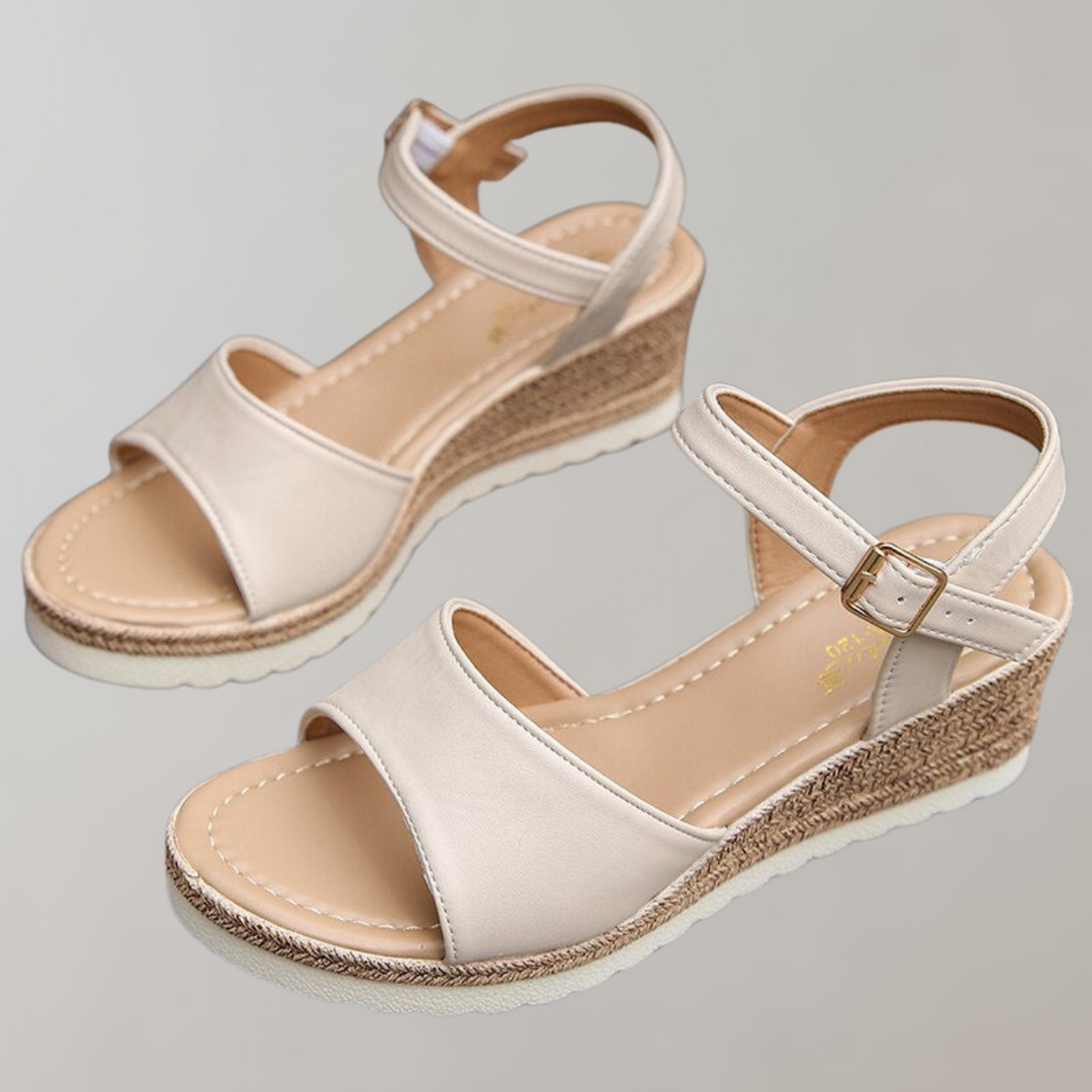 CALORA_ Vrouwen Wedge Sandalen met Verstelbare Bandjes en Ademend Design