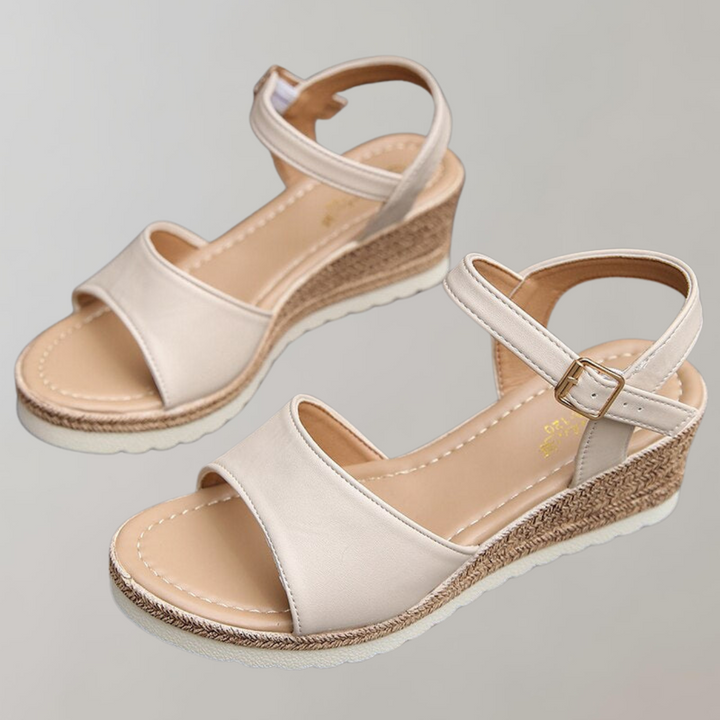 CALORA_ Vrouwen Wedge Sandalen met Verstelbare Bandjes en Ademend Design