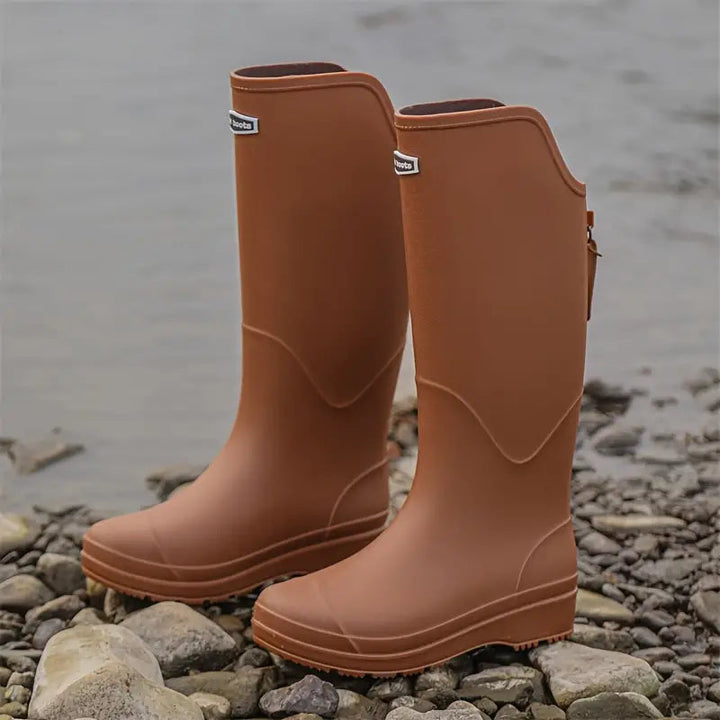 CALORA_ Waterdichte Hoge dames Regenlaarzen