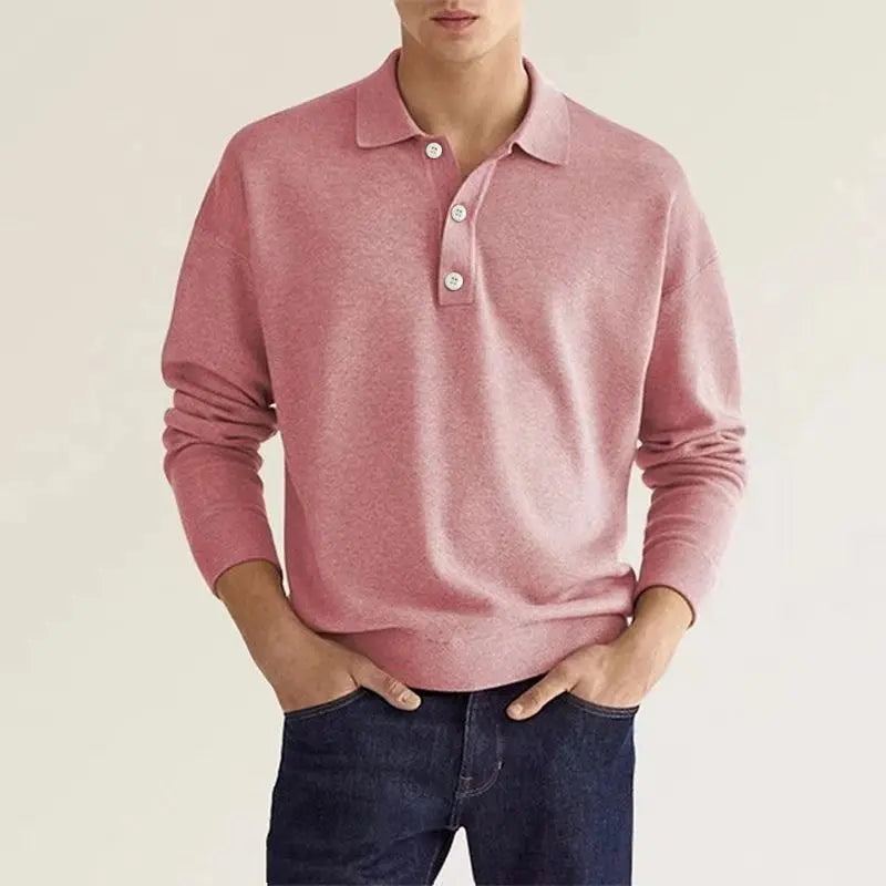 CALORA_ Wollen Polo van Katoen met Klassieke Kraag en Tijdloze Stijl