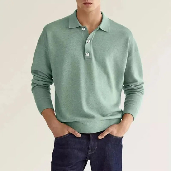 CALORA_ Wollen Polo van Katoen met Klassieke Kraag en Tijdloze Stijl