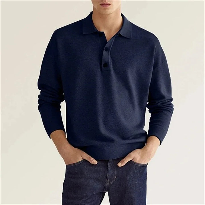 CALORA_ Wollen Polo van Katoen met Klassieke Kraag en Tijdloze Stijl