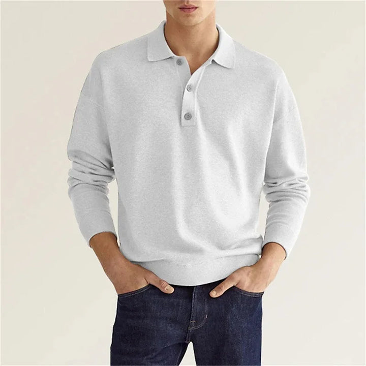 CALORA_ Wollen Polo van Katoen met Klassieke Kraag en Tijdloze Stijl