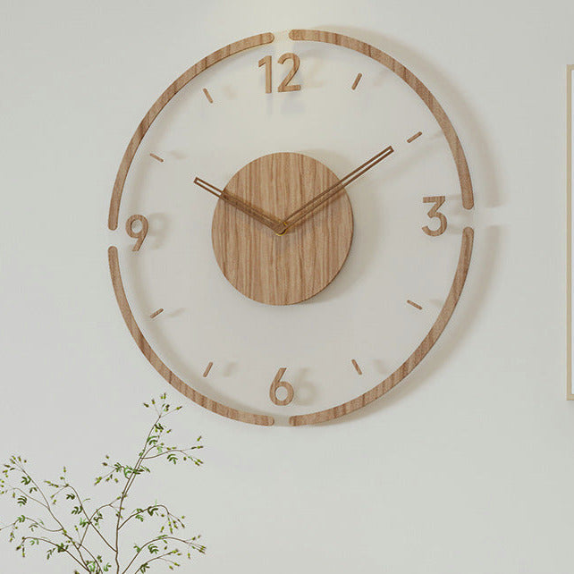 CALORA_ WoodCraft | Nordische Massieve Houten Wandklok