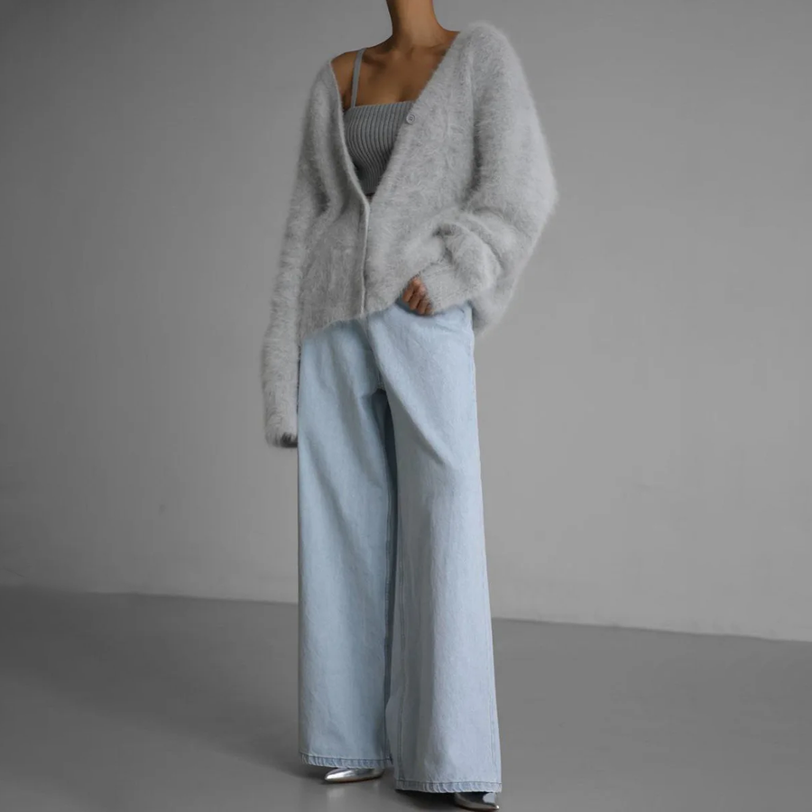 CALORA_ Zachte Kasjmier Cardigan Vest Dames