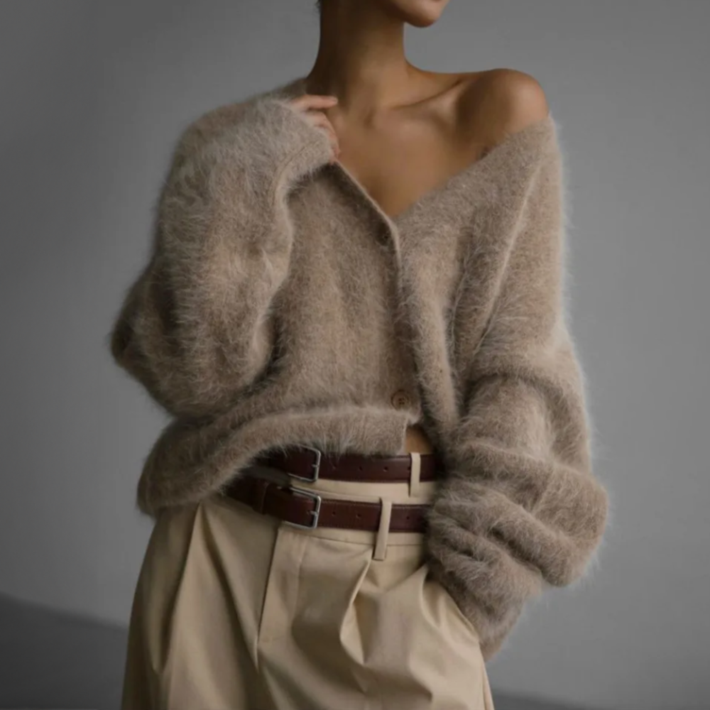 CALORA_ Zachte Kasjmier Cardigan Vest Dames