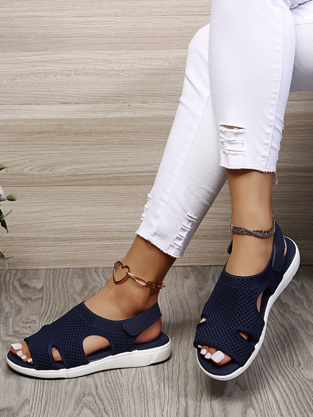 CALORA_ Zachte en Comfortabele Sandalen voor Dames met Stretchmateriaal