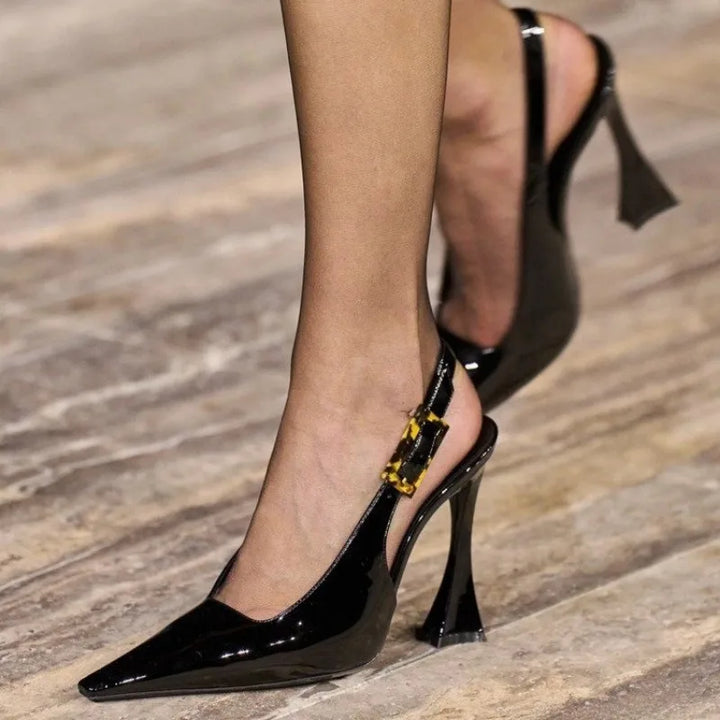 CALORA_ Zarielle | Sexy en stijlvolle leren edgy hoge hakken