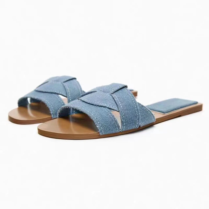 CALORA_ Zomer Dames Slippers Casual Ademend T-vormige Open Teen Sandalen