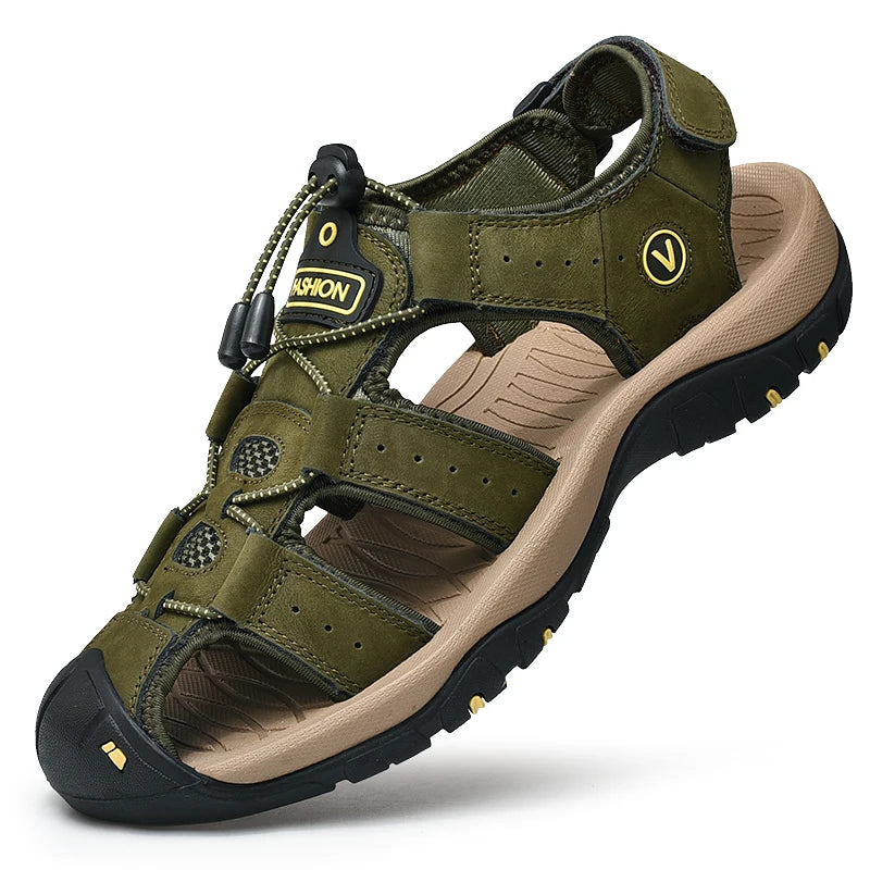 CALORA_ Zomer Sandalen voor Mannen van PU Leer Casual Outdoor Hiking Schoenen