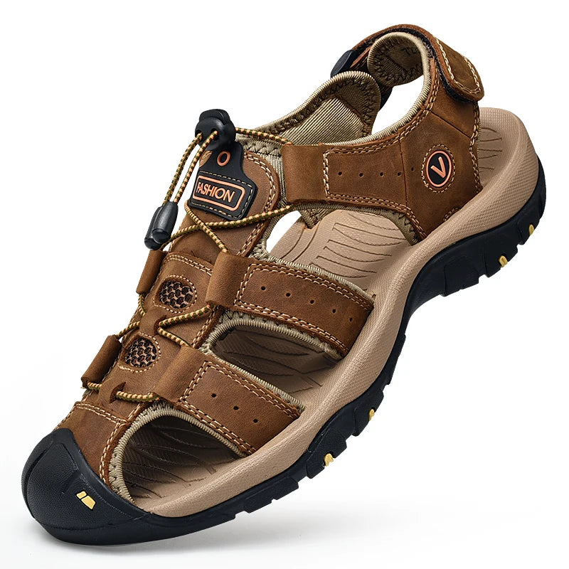 CALORA_ Zomer Sandalen voor Mannen van PU Leer Casual Outdoor Hiking Schoenen