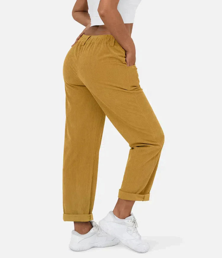 Corduroy dames Broek met uitlopende pijpen