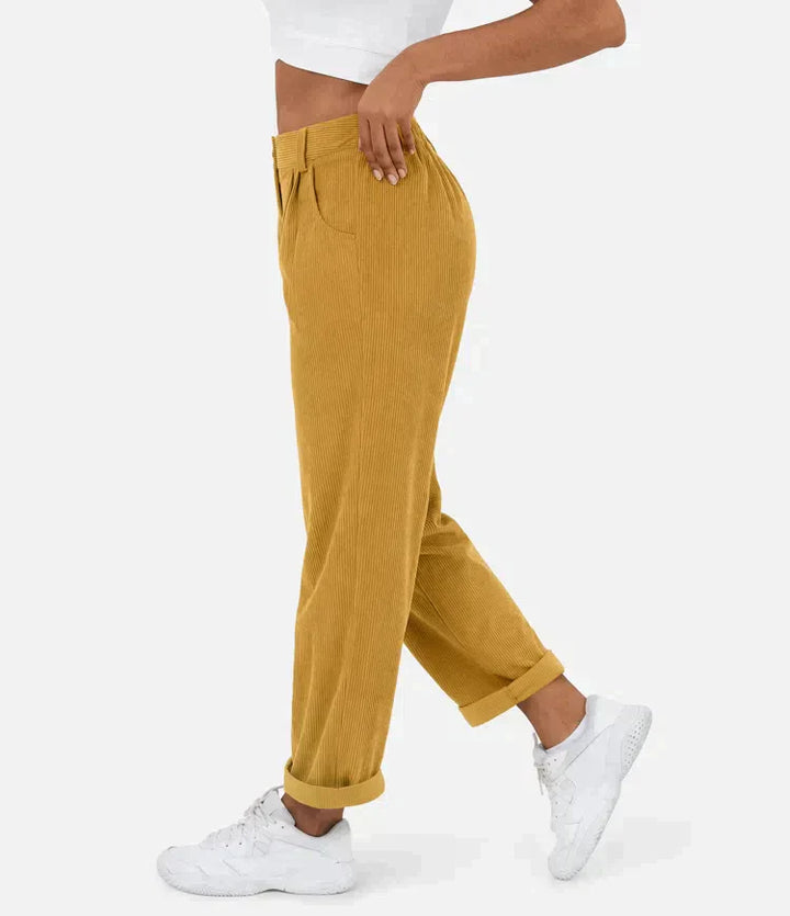 Corduroy dames Broek met uitlopende pijpen