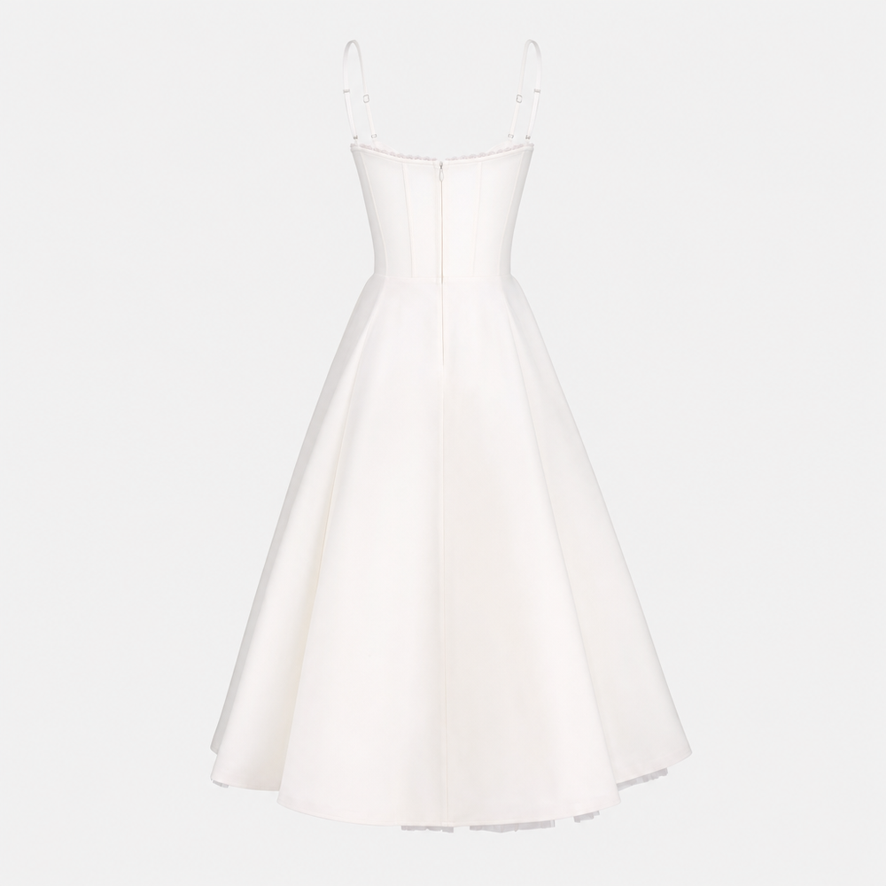 De Camille Corset Galajurk-Feest Jurken-Calora Mode-Wit-S-Calora