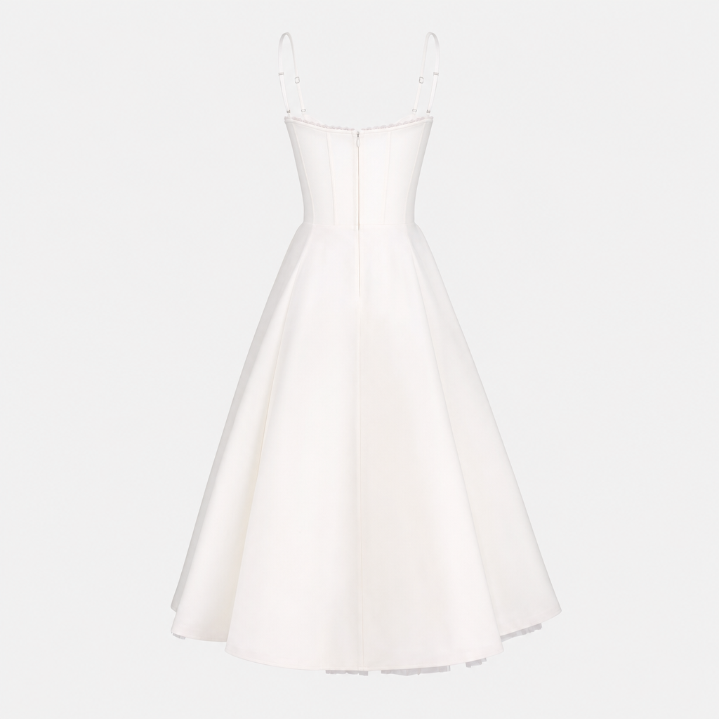 De Camille Corset Galajurk-Feest Jurken-Calora Mode-Wit-S-Calora