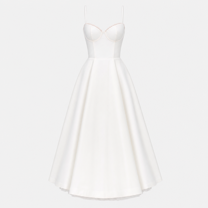 De Camille Corset Galajurk-Feest Jurken-Calora Mode-Wit-S-Calora