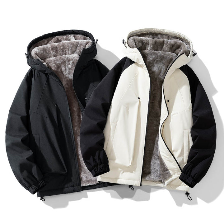 Winterjas met fleece voering en capuchon