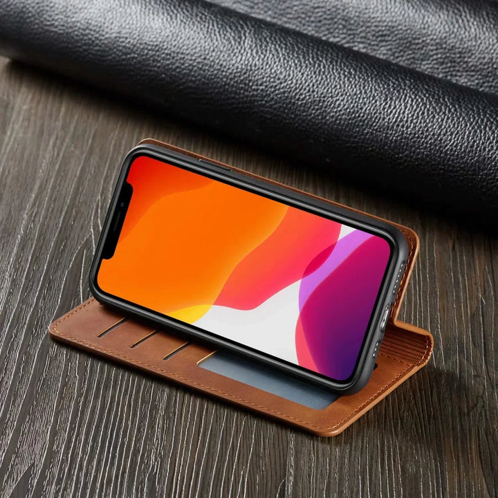 CALORA_ Magnetische PU Leder Hoes voor Smartphone met Stijlvol Ontwerp