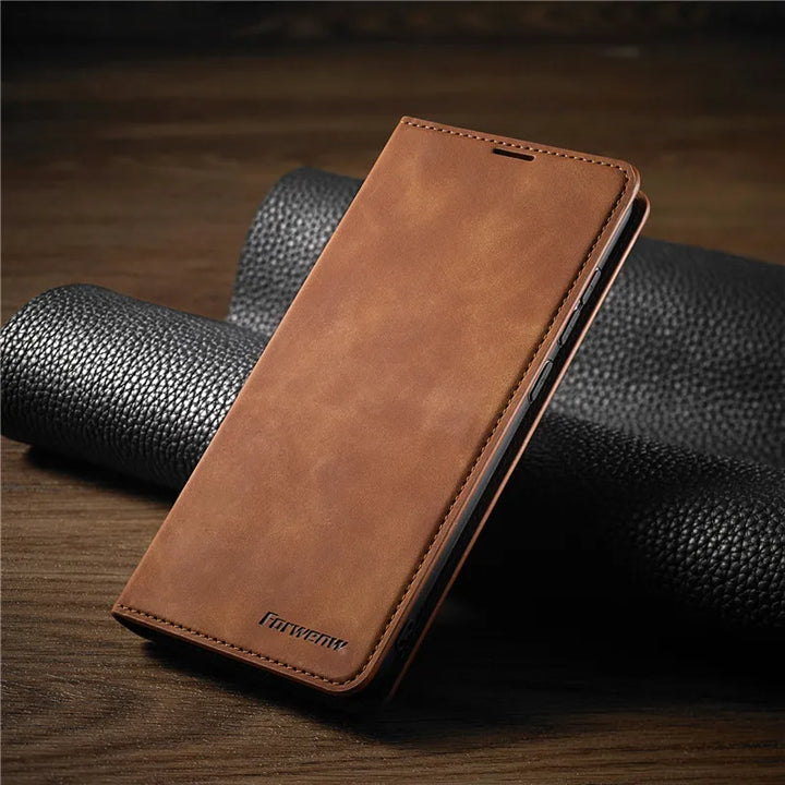 CALORA_ Magnetische PU Leder Hoes voor Smartphone met Stijlvol Ontwerp