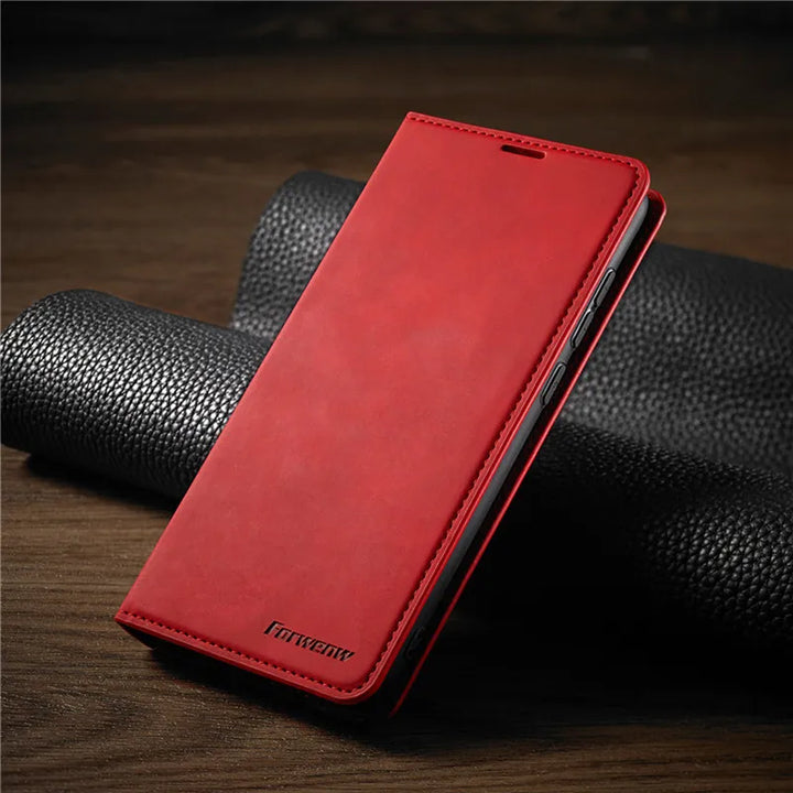 CALORA_ Magnetische PU Leder Hoes voor Smartphone met Stijlvol Ontwerp