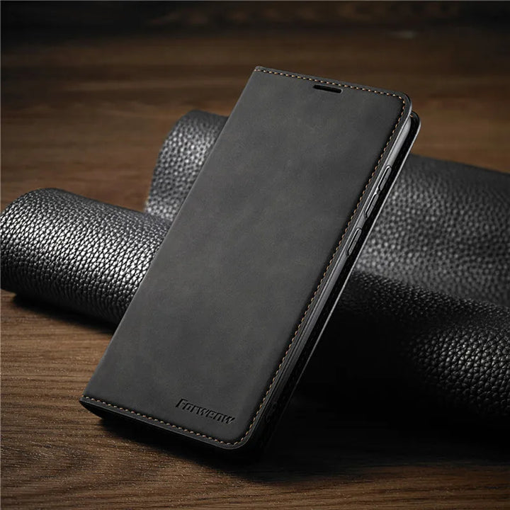 CALORA_ Magnetische PU Leder Hoes voor Smartphone met Stijlvol Ontwerp