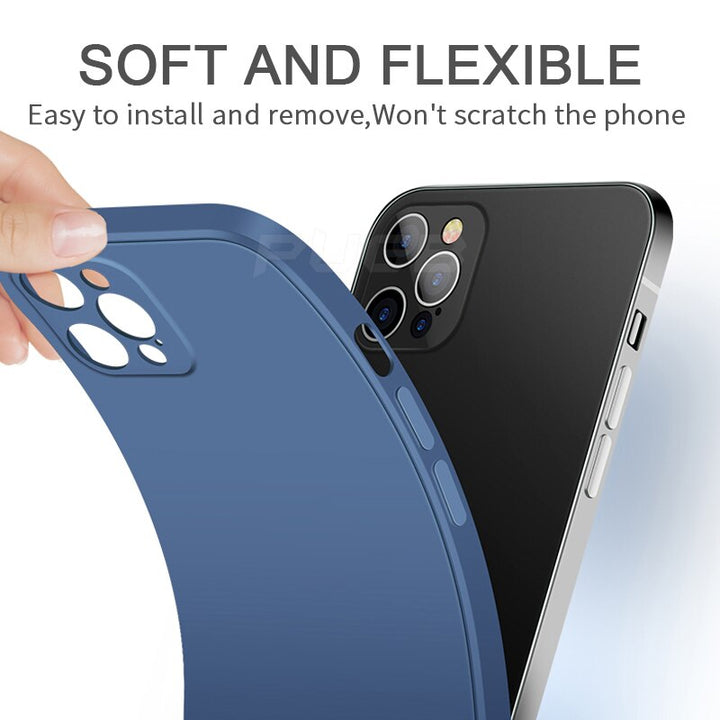 CALORA_ Zachte beschermende Silicone Hoes / case voor iPhone 11, 12 en 13