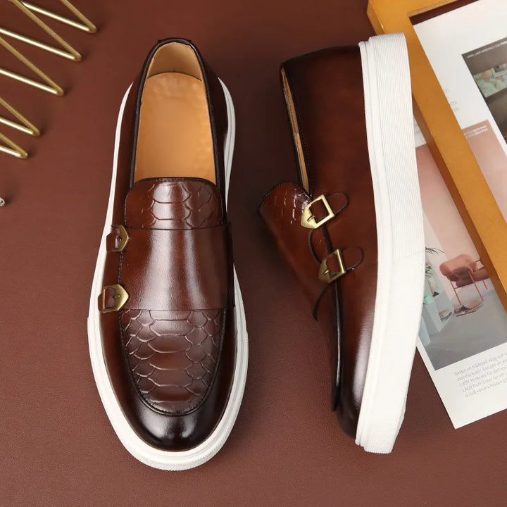 Belari | Tijdloze instap Loafers met krokodillenleer