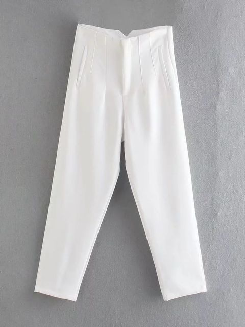 CALORA_ Nette Kleurrijke Dames Pantalon met Hoge Taille