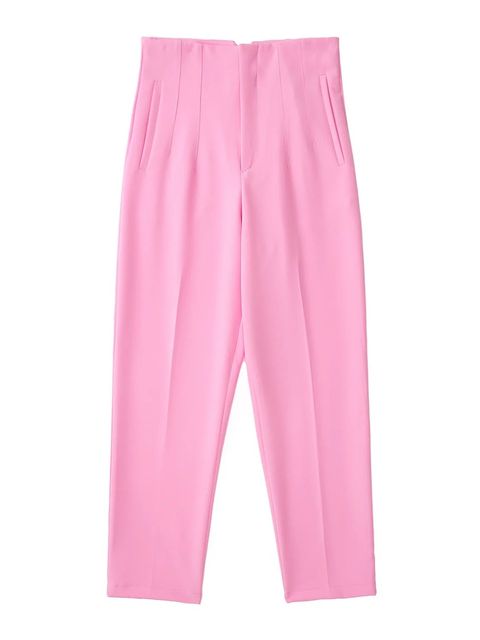 CALORA_ Nette Kleurrijke Dames Pantalon met Hoge Taille